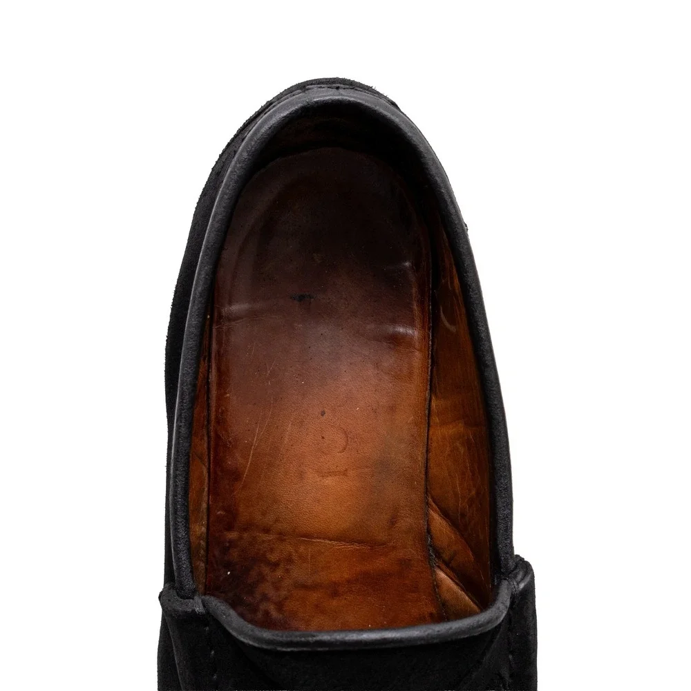 Gucci Mens Black Suede Horsebit Lug Sole Loafers Size UK 10 D Made in Italy